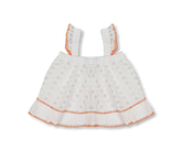 Marine Collection | Square Neck Frill Sleeve Crop Top